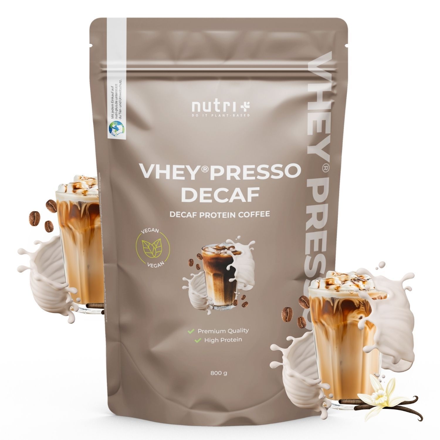 nutri+ Vheypresso Proteinkaffee Vanilla Vegan DECAF