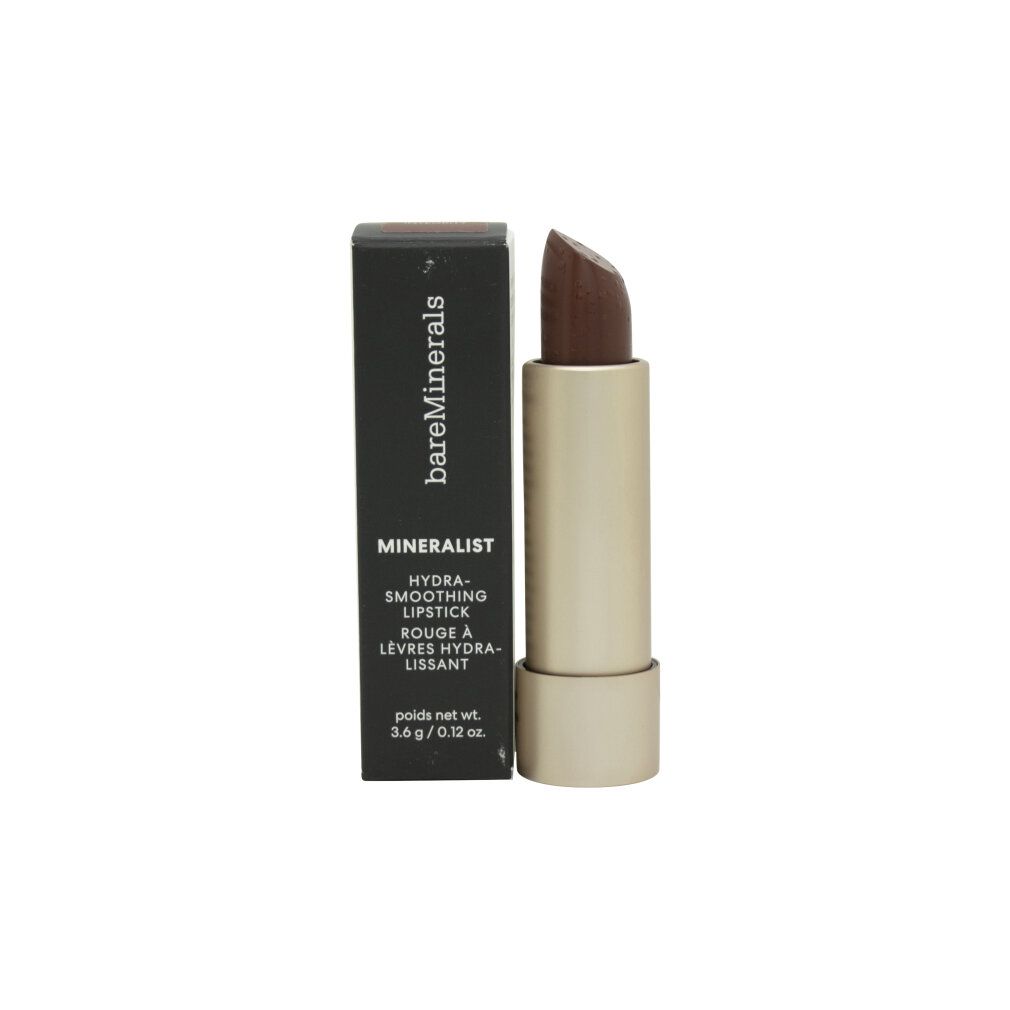 Bareminerals Mineralist Hydra-Smoothing Lipstick in Integrity, mit schwarzer Verpackung.