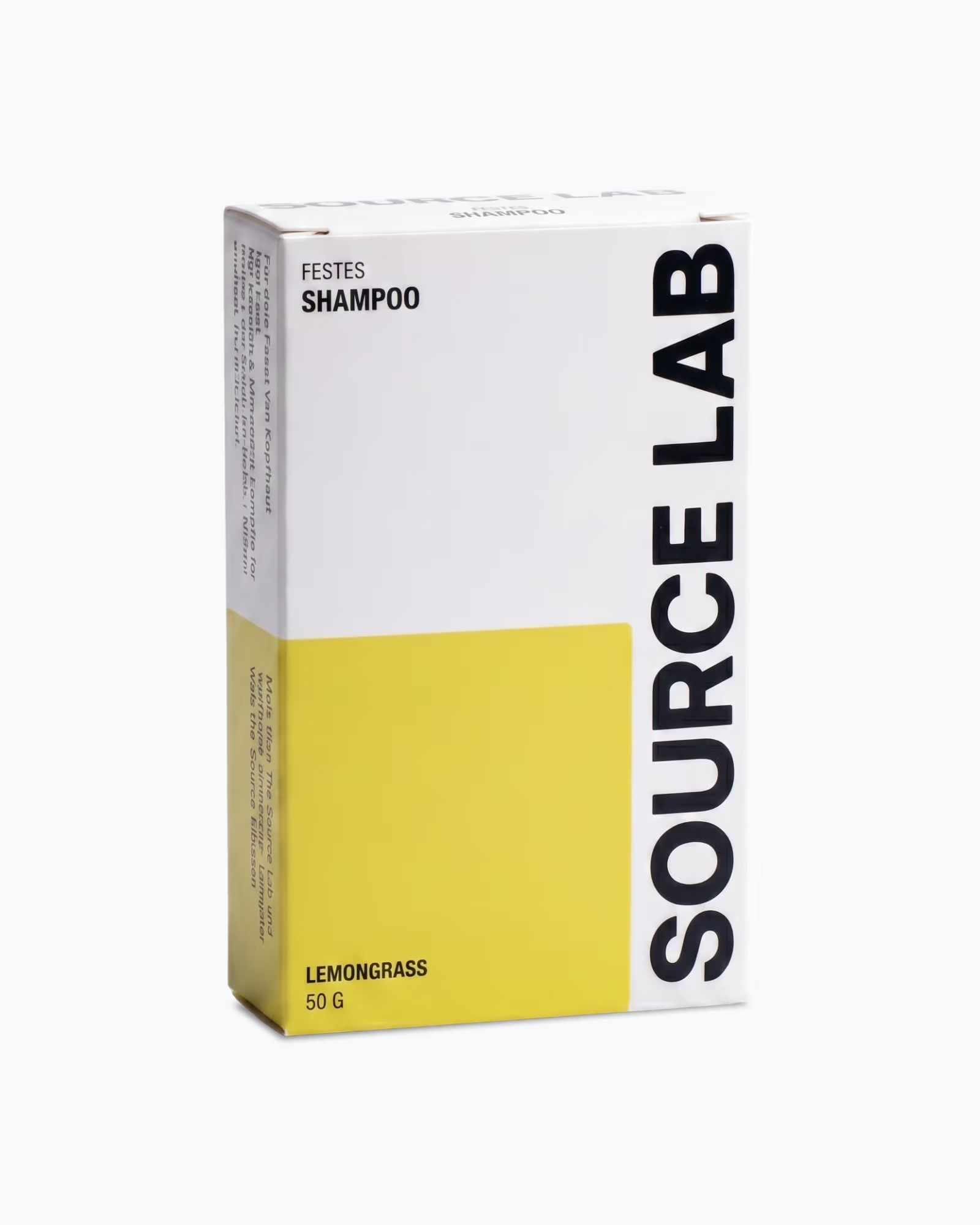 SOURCE LAB Festes Shampoo Lemongrass Verpackung, 50g.