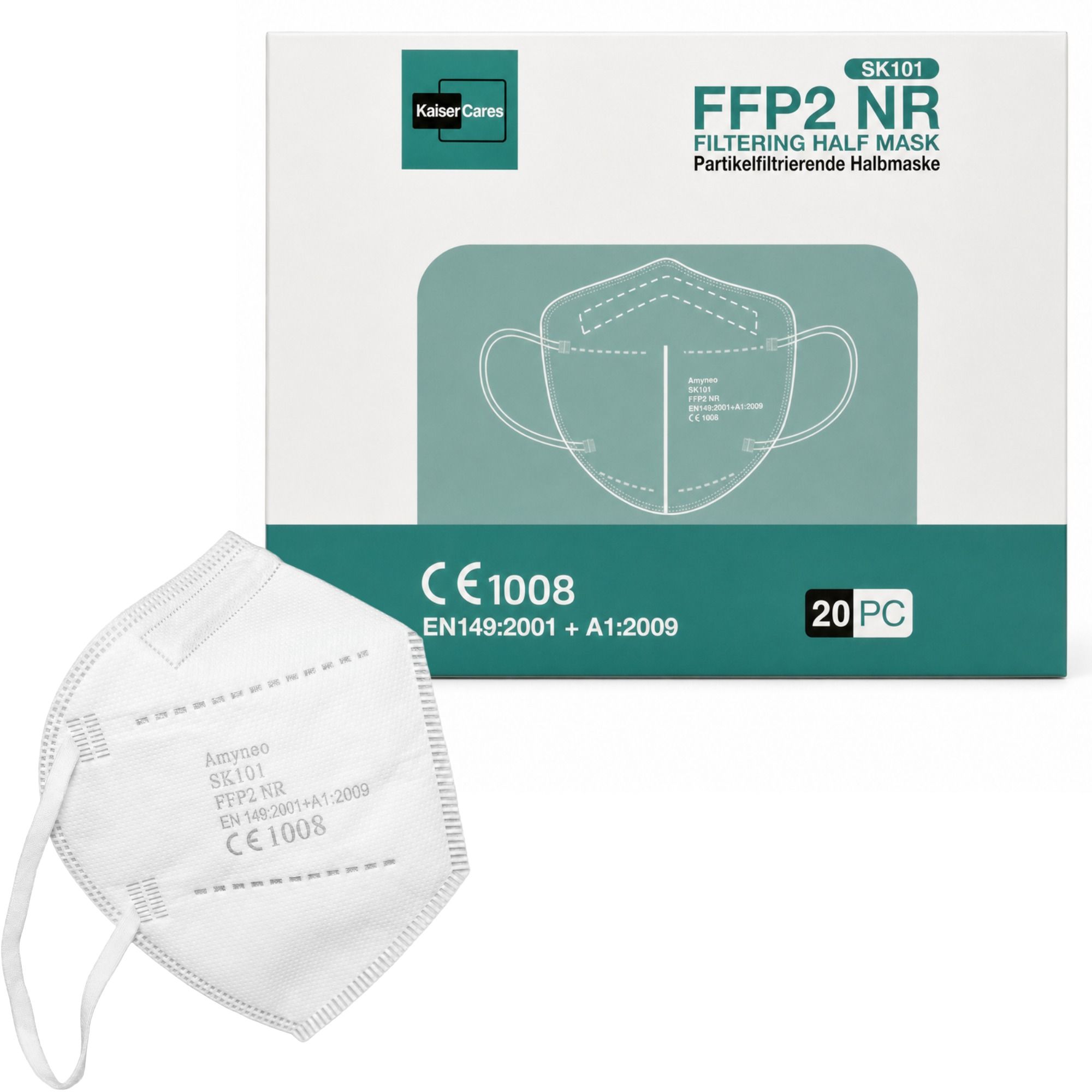 Atemschutzmaske Ffp2 NR Kaiser Cares 20x1 St