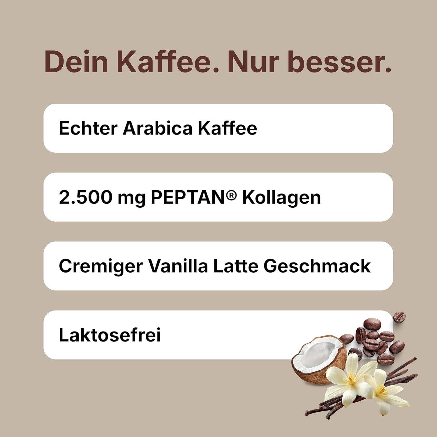 wellbe Collafé Vanilla Latte – Kaffeegetränk mit Kollagen & Arabica Kaffee