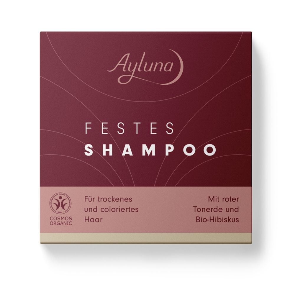 Ayluna Festes Shampoo für trockenes und coloriertes Haar mit roter Tonerde und Bio-Hibiskus