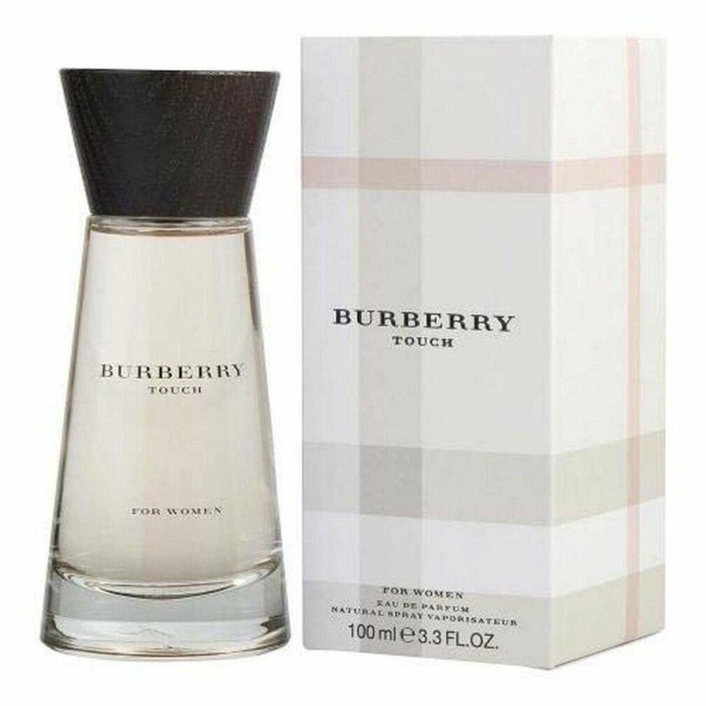 Burberry Touch for Women Flakon und Verpackung. Text: Burberry Touch for Women, Eau de Parfum.