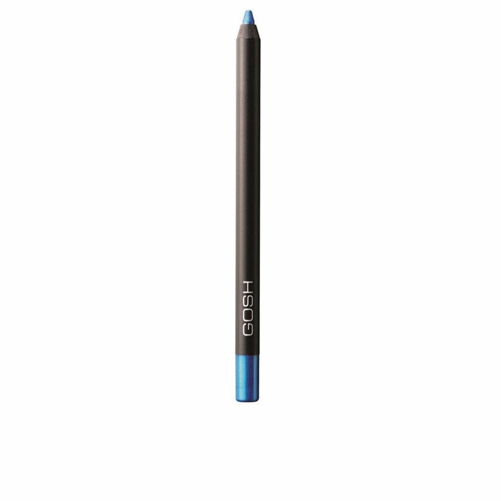 Blauer Gosh Velvet Touch Eyeliner Waterproof 011 Sky High. Schwarzer Stift mit blauem Ende und Schriftzug GOSH.