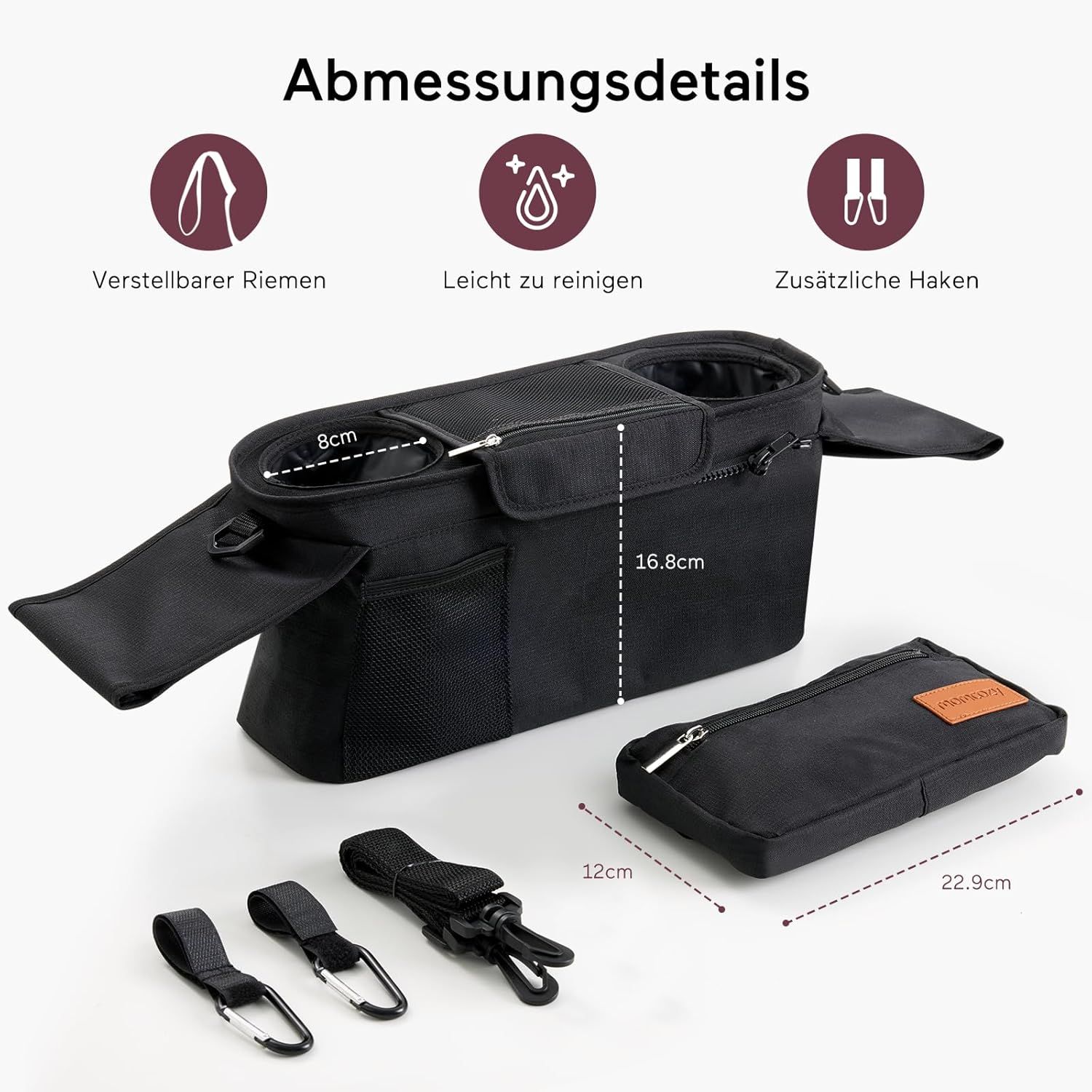 Kinderwagen Organizer mit Getränkehaltern