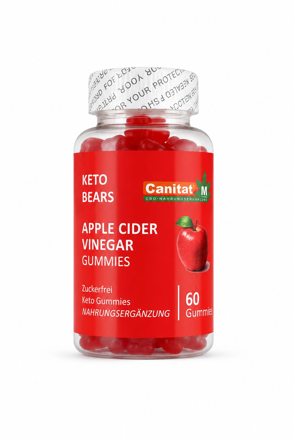 Apfelessig Gummies - mit Vitamin B12, B6, B9 & Magnesium ohne Zucker 60 St Fruchtgummi