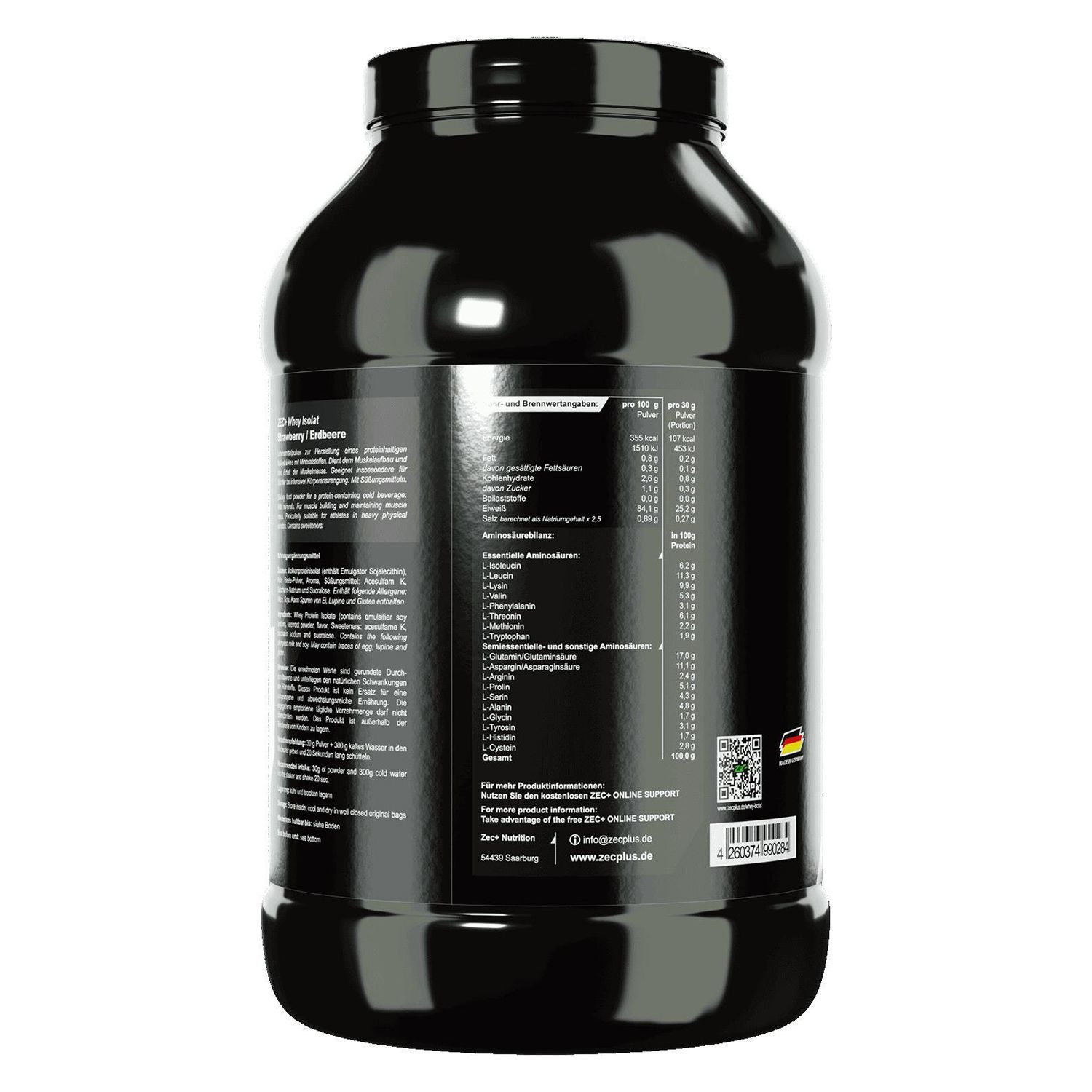 Zec+ Whey Isolat Protein/ Eiweiß Erdbeere 2500 g Pulver