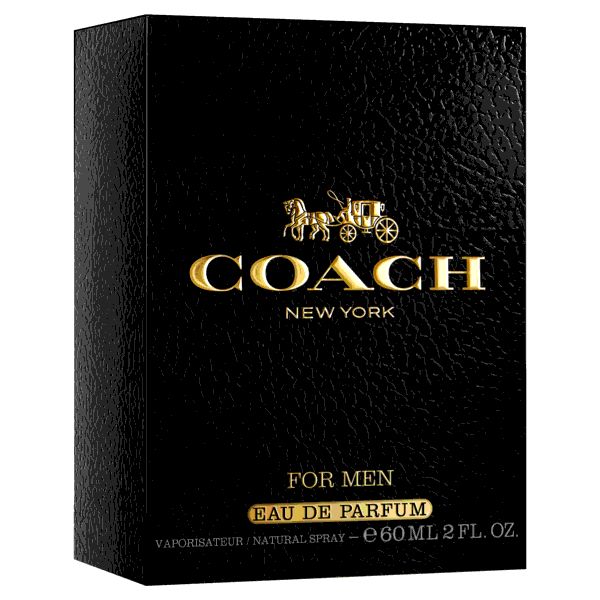 Schwarze Verpackung mit goldenem COACH NEW YORK Logo. Für Männer Eau de Parfum. 60 ml.