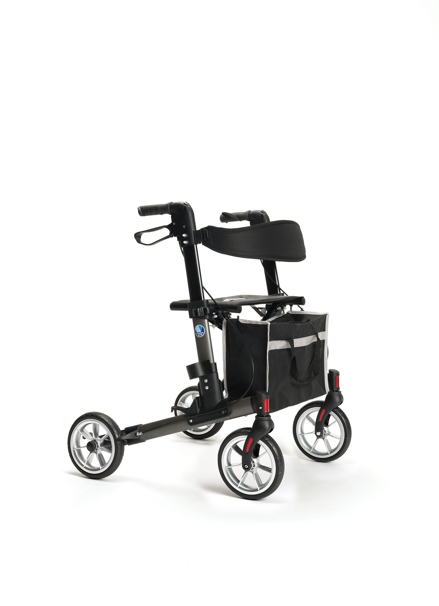 Reise - Rollator QUAVA Leichtgewicht 2-fach faltbar superklein leicht, ROT
