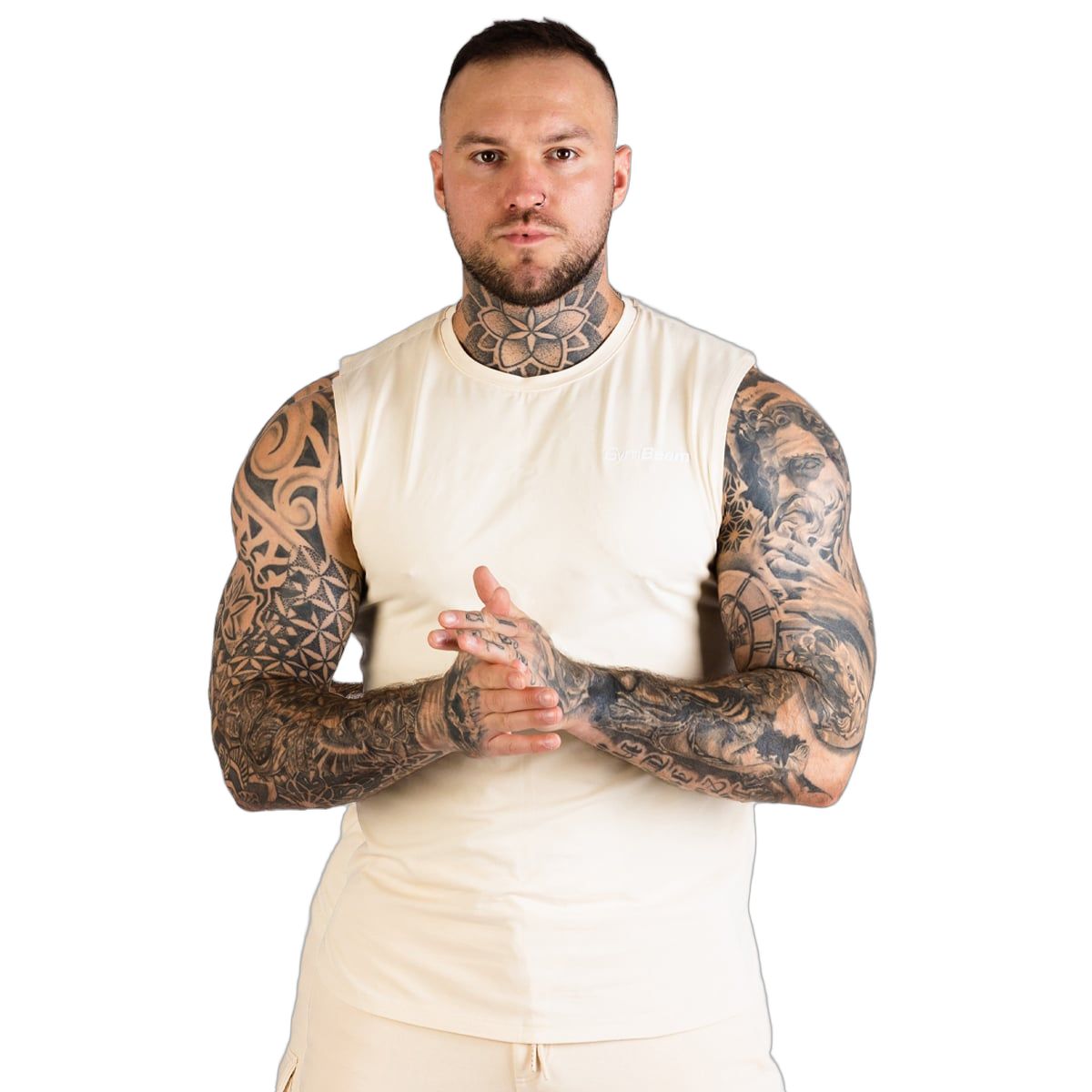 GymBeam Tanktop Herren Regular Fit TRN Sand 1 St