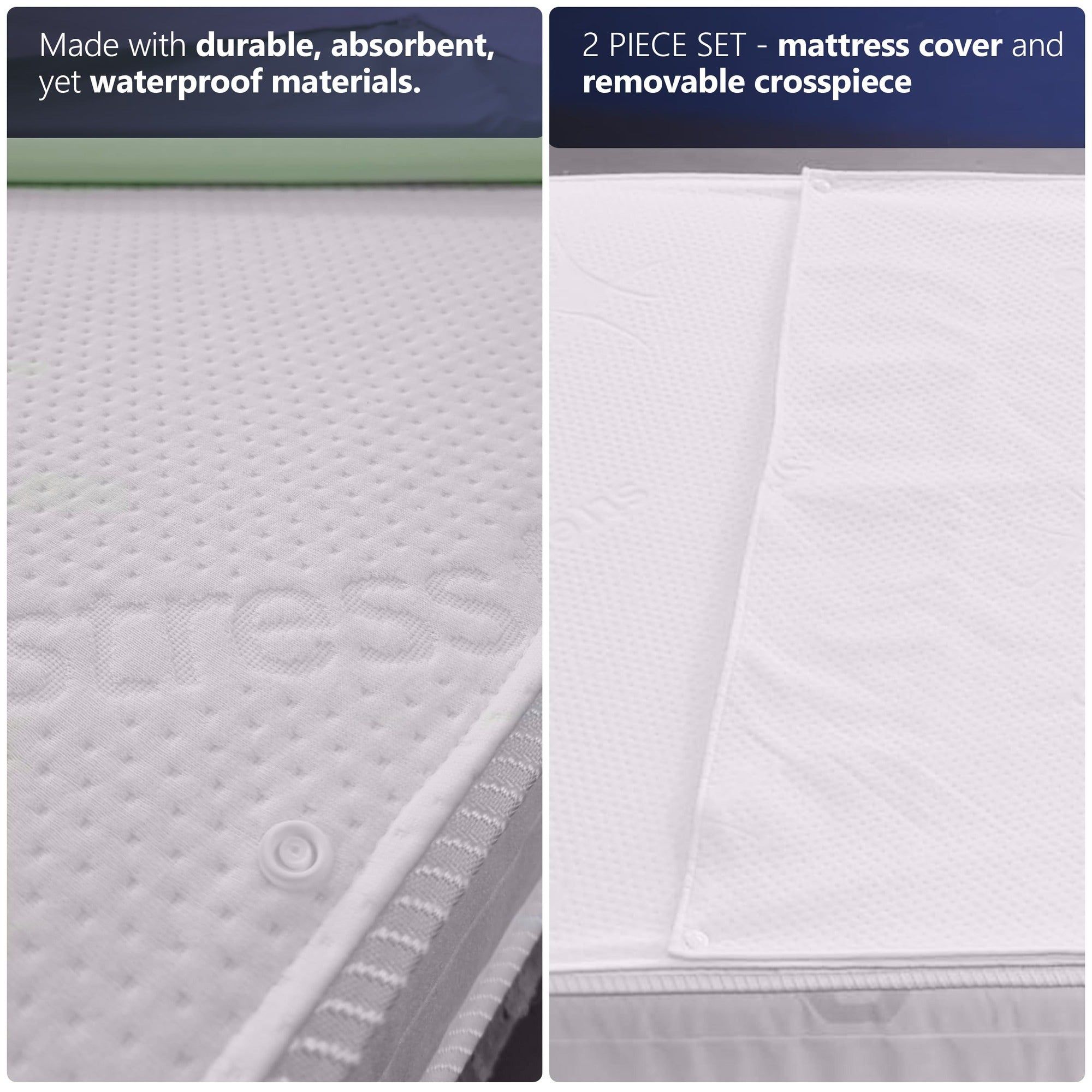 The White Stone Wasserdichter Matratzenschoner 160x200 cm mit 3 Abnehmbaren Schutzauflagen