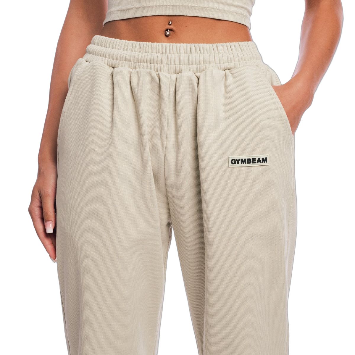 GymBeam Jogginghose Damen oversized mit hoher Taille Grey