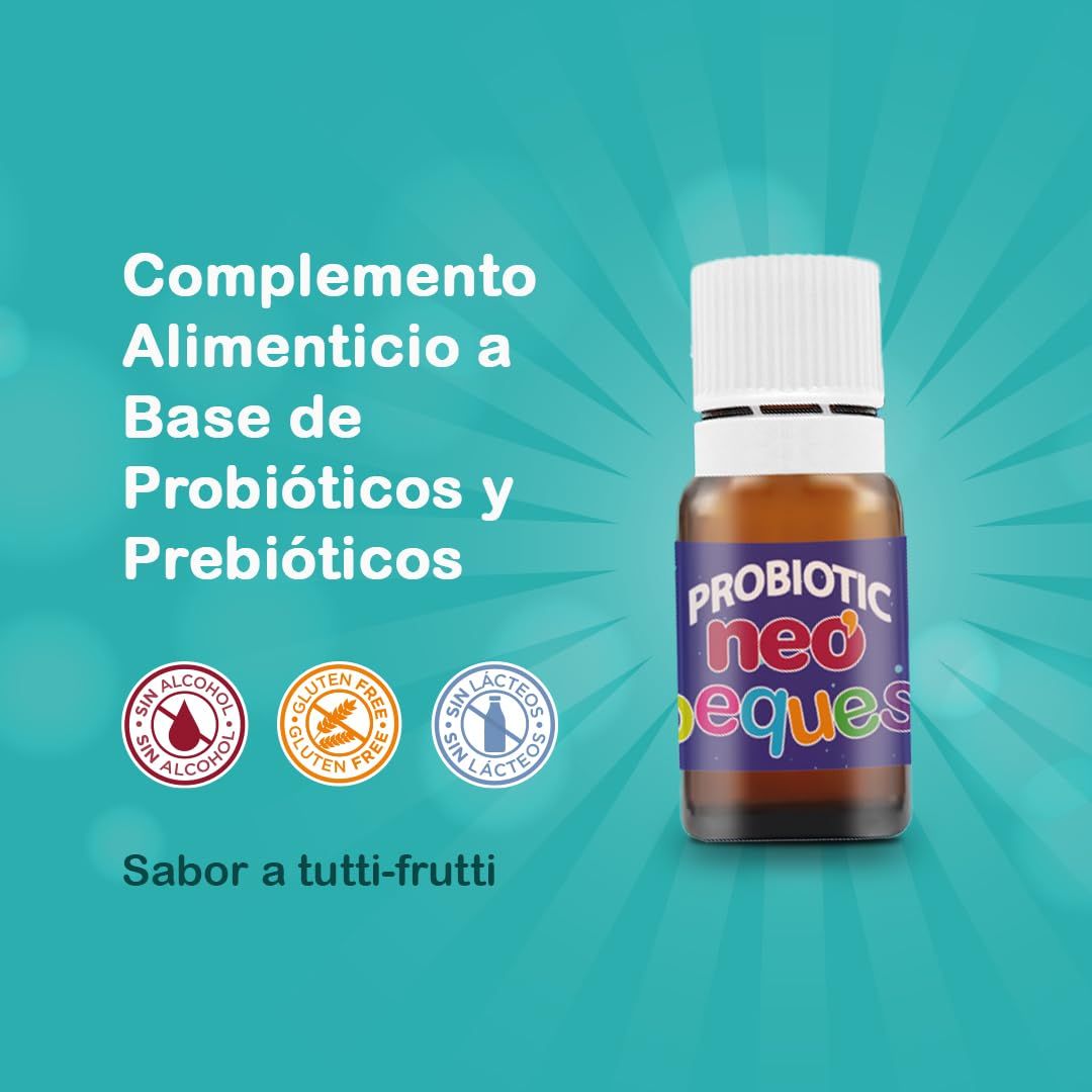 NEO PEQUES Pro‑ & Präbiotische Vials, 8 Stück, Tutti‑Frutti.