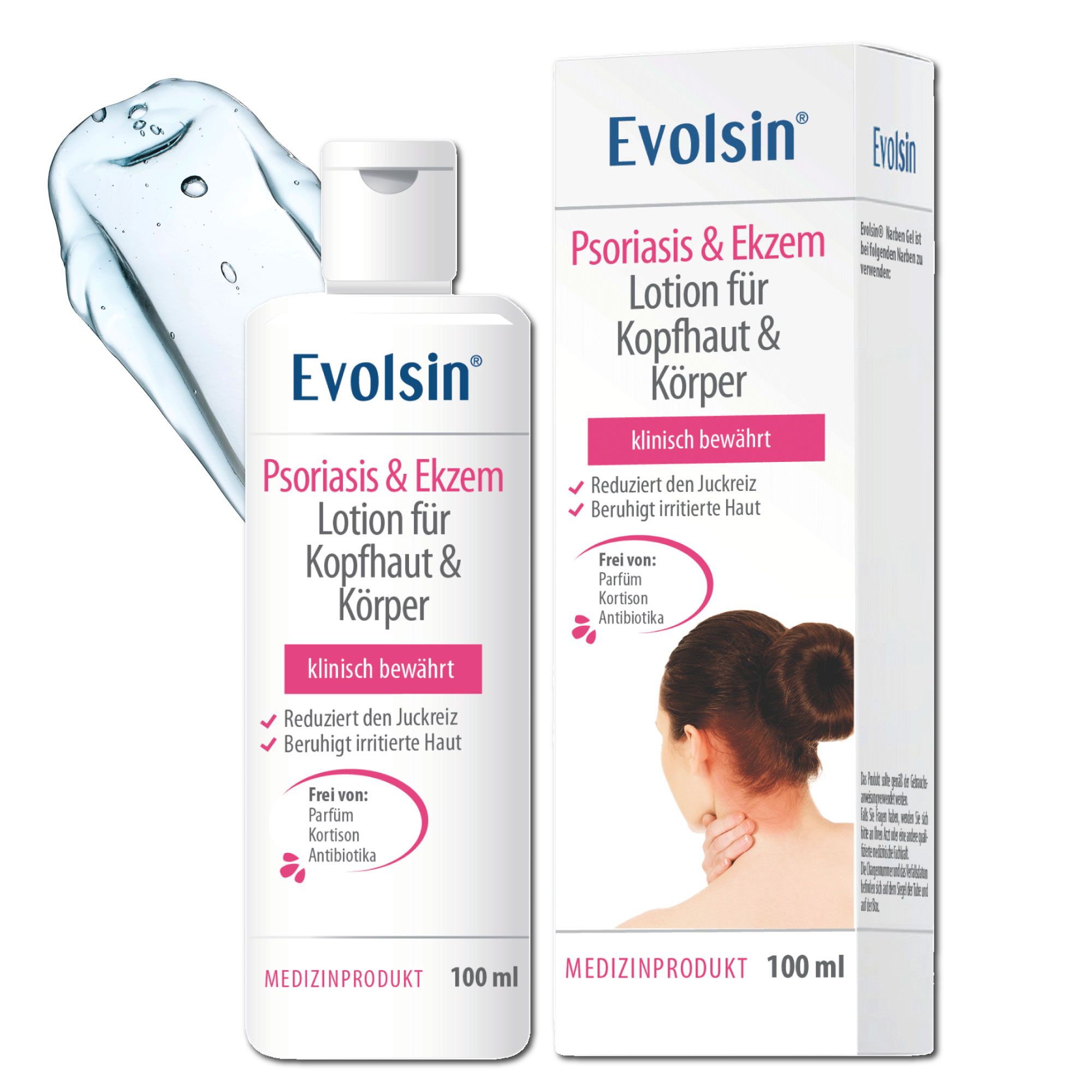 Evolsin Ekzem & Psoriasis Lotion für Kopfhaut und Körper