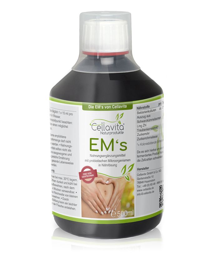Cellavita - Effektive Mikroorganismen EM´s Mensch & Darm 500ml (24 Bakterienkulturen) 500 ml Flüssigkeit zum Einnehmen
