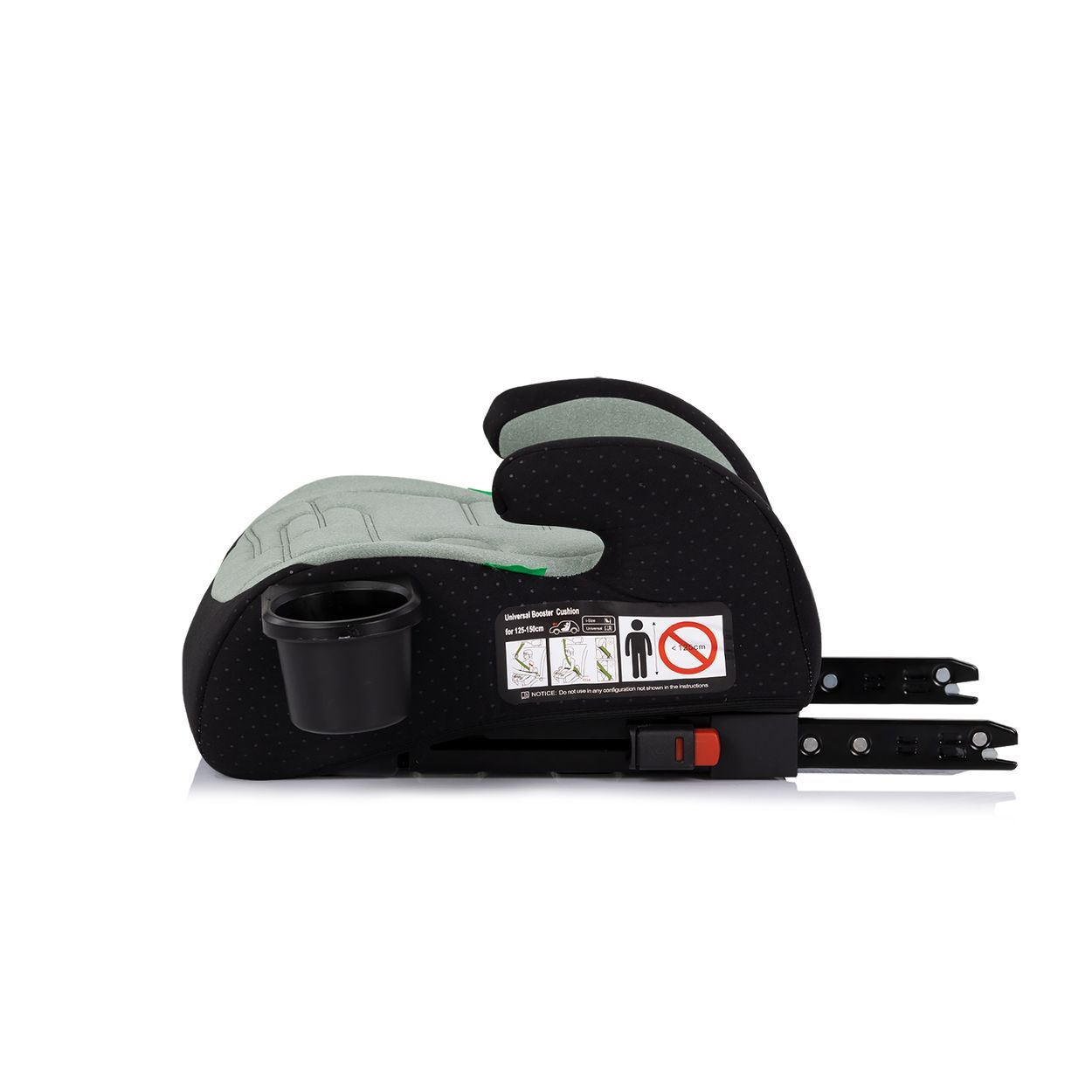 Kindersitz-Booster mit Getränkehalter und ISOFIX-Konnektoren.