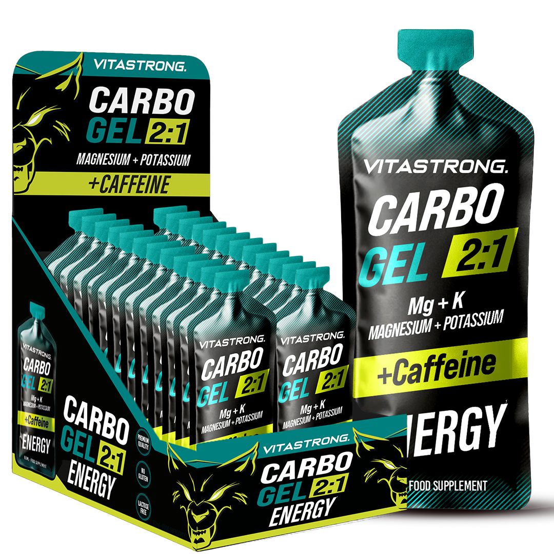 Vitastrong Carbo Gel 2:1 + Koffein - Schnelle Energie & Unterstützung der Ausdauer 24 St