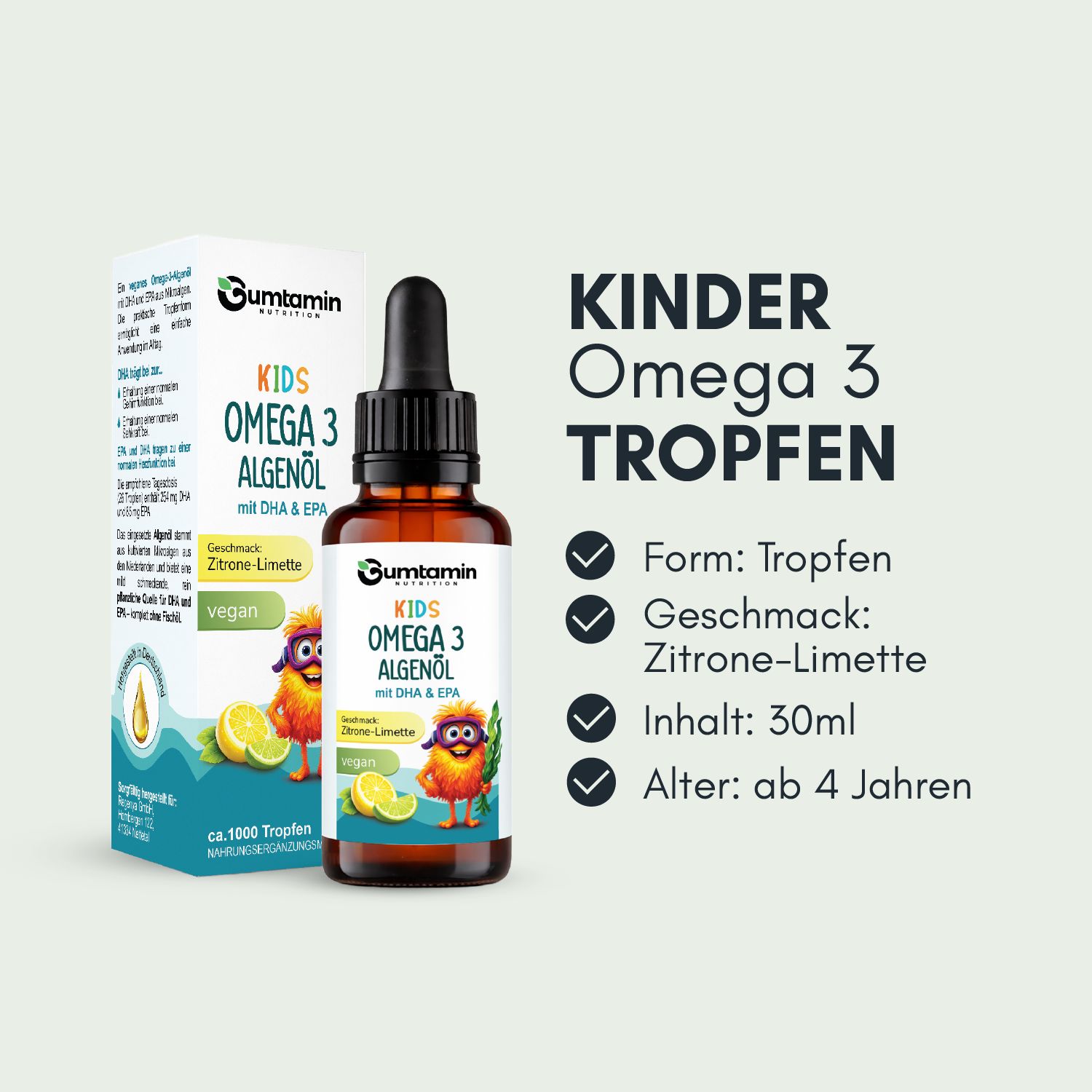 Gumtamin Omega 3 Algenöl Tropfen für Kinder