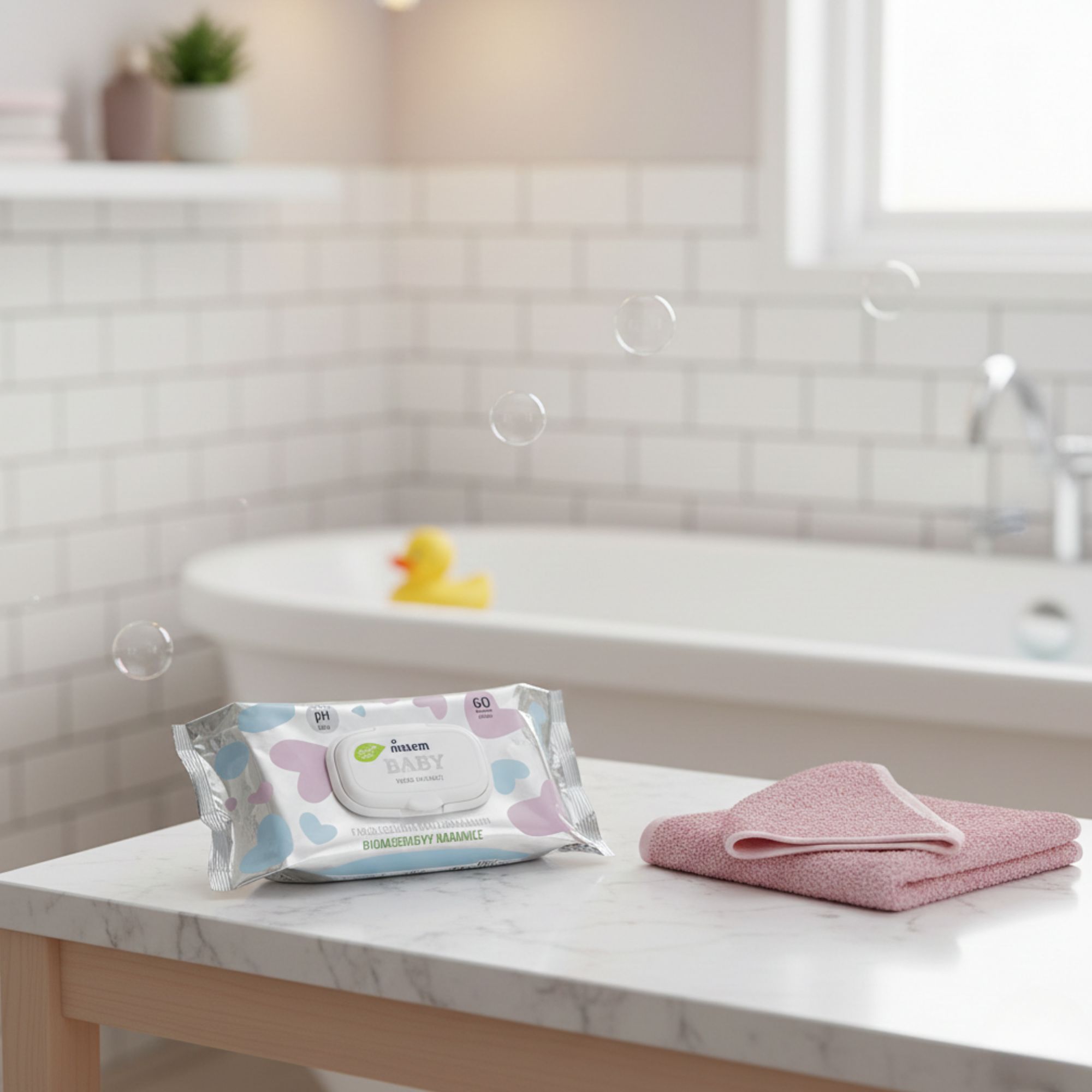 Melem Baby Feuchttücher – 100 % biologisch abbaubar 60 Stck