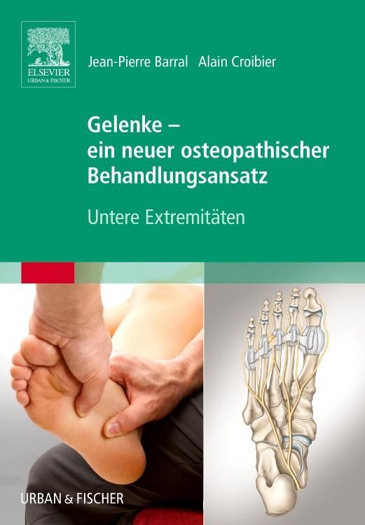Buchcover mit Titel "Gelenke - ein neuer osteopathischer Behandlungsansatz". Abbildung: Fuß, Hand, Skelett. Verlag: Urban & Fischer.