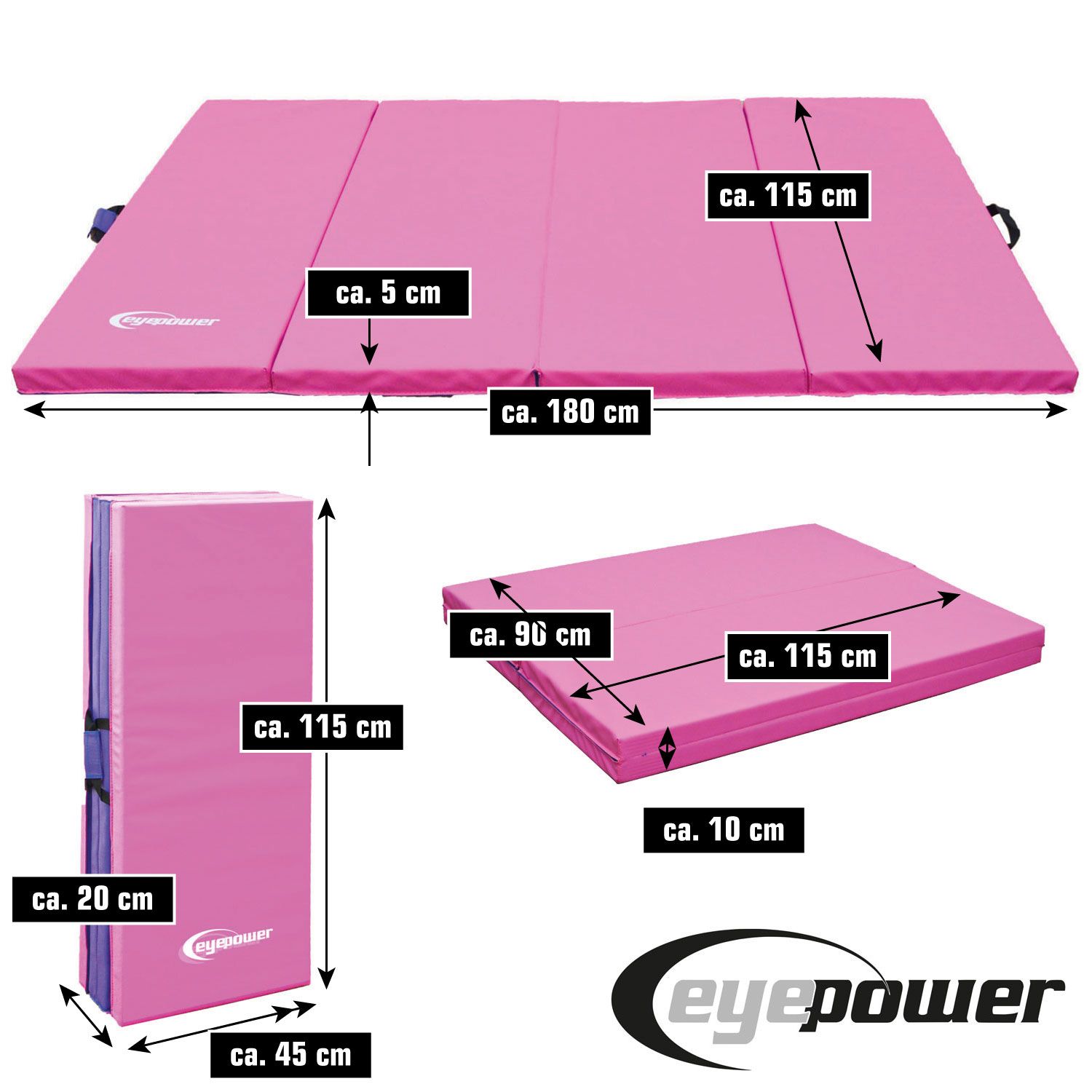 Weichbodenmatte 180*115*5cm pink/aubergine