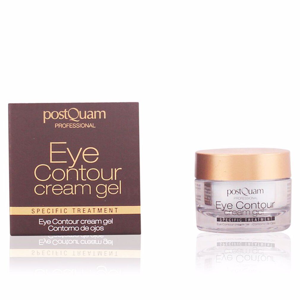 Creme-Gel-Dose und Schachtel. Auf der Dose steht "Eye Contour cream gel". Auf der Schachtel steht "Eye Contour cream gel".