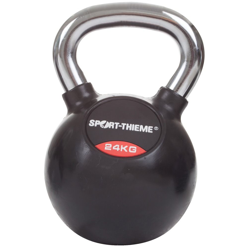 Sport-Thieme Kettlebell Gummiert mit glattem Chrom-Griff 1 St