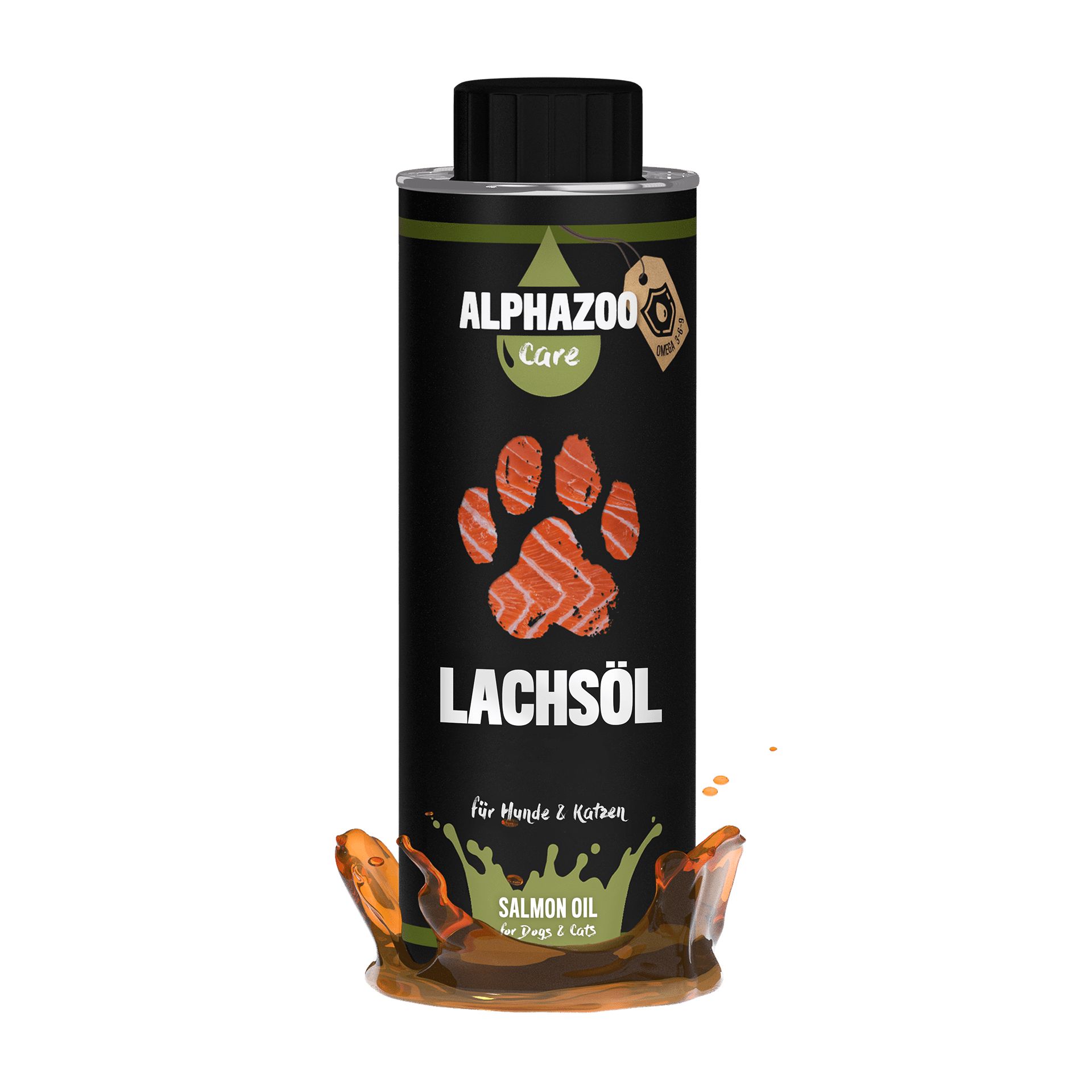 Alphazoo Premium Lachsöl für Hunde & Katzen I Natürliches Omega-3 Fischöl