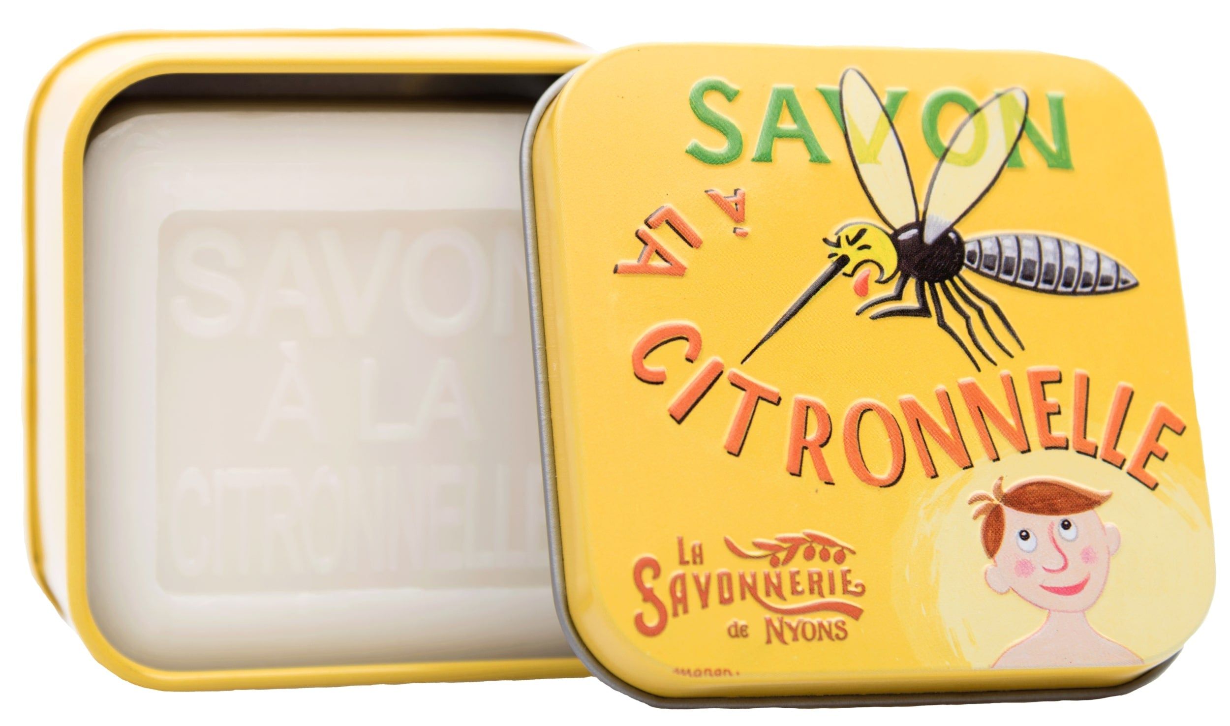 La Savonnerie de Nyons - Metallbox mit Seife 'Citronella Zitronengras-Seife' 155 g