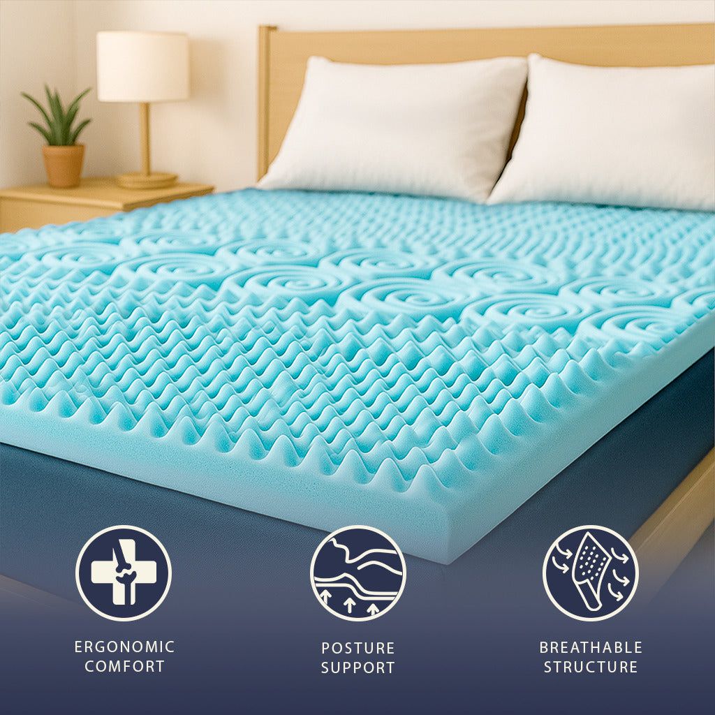 The White Stone Matratzentopper 180x200 aus Memory Schaum mit 9 Zonen | Höhe 5 cm