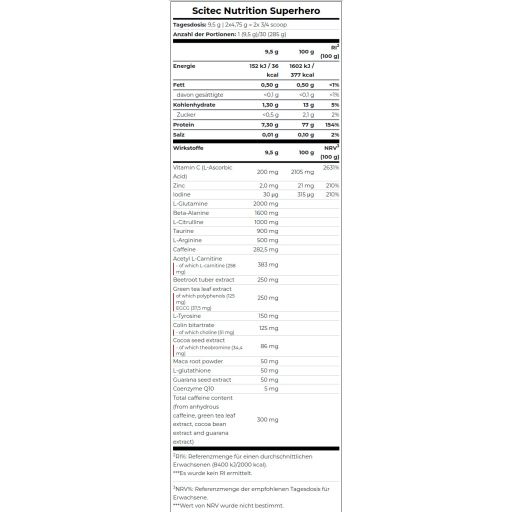 Scitec Superhero 285 g Pulver zur Herstellung einer Lösung zum Einnehmen