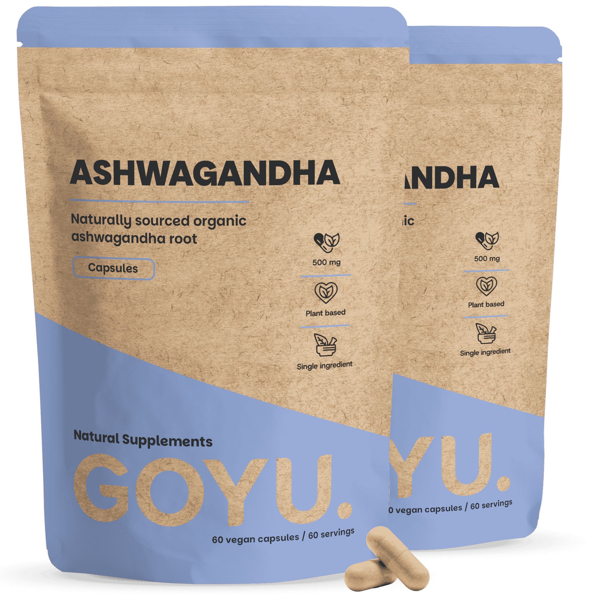 GOYU® – Ashwagandha Capsules 500 mg BIO Combipack 120