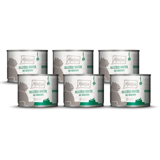 MjAMjAM - deliziöses Rentier mit Hühnchen an leckeren Möhrchen 6x200 g Futter