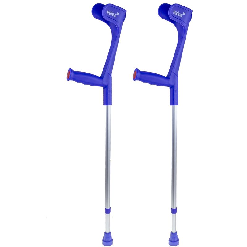 Krücken Paar Blau Klassiker 140 Kg von Ossenberg mit Ergo Softgriff Gehhilfe pulox-Design