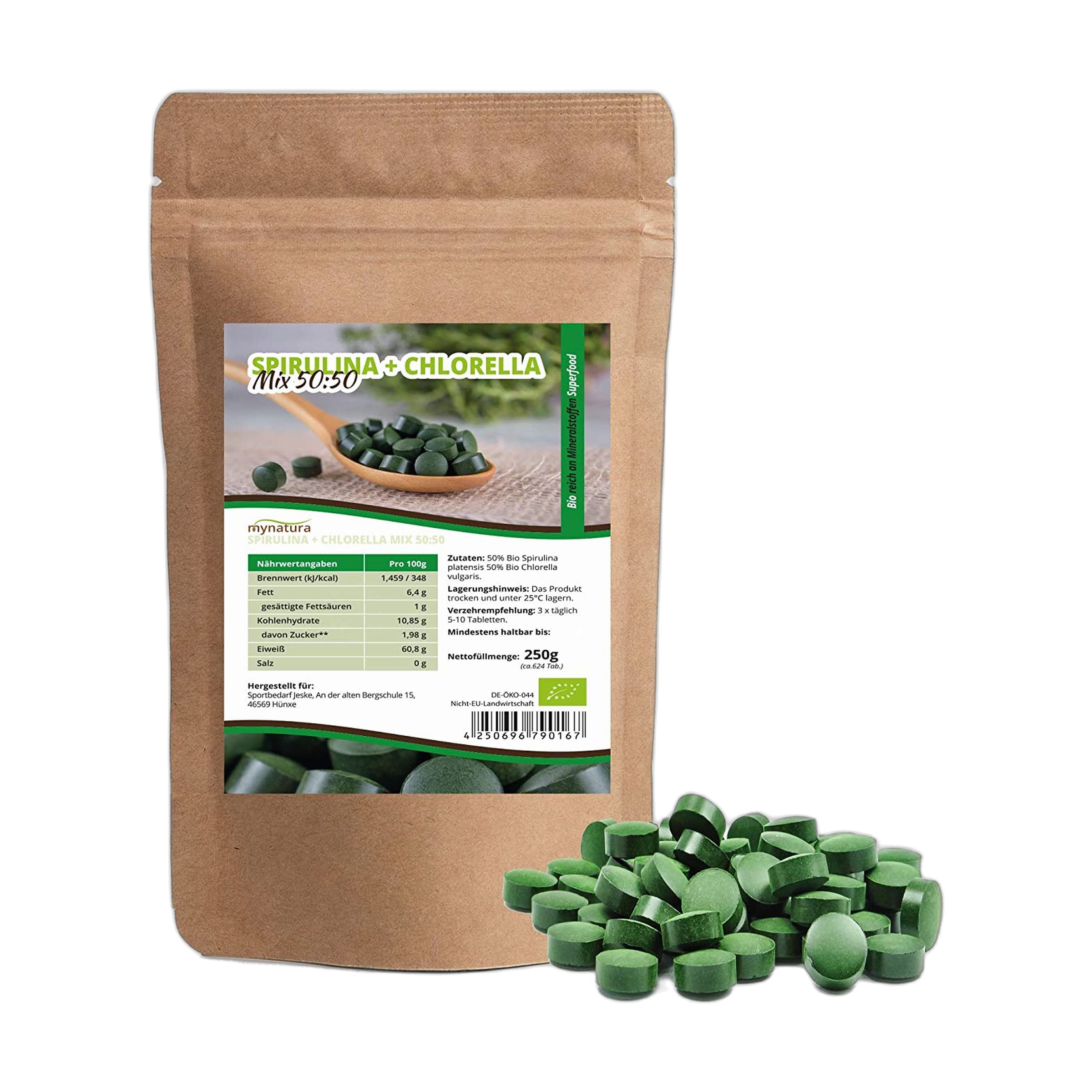 Mynatura Bio Spirulina & Chlorella Algen Tabletten 250 g