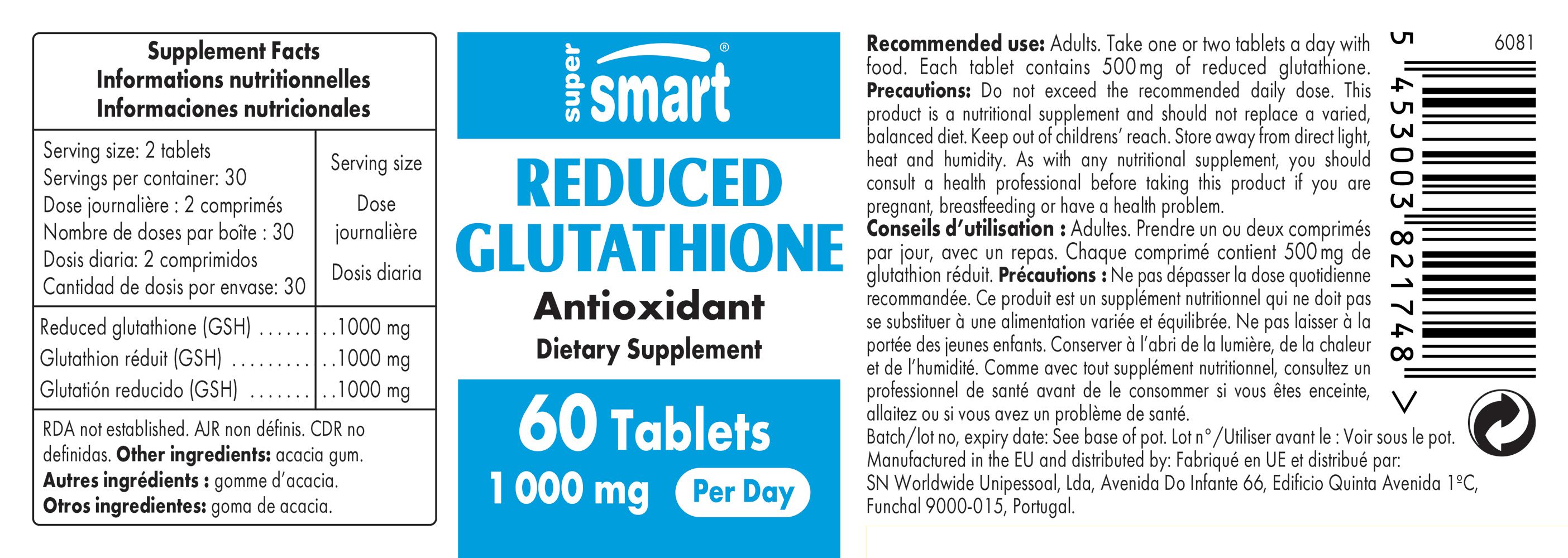 SuperSmart - Reduced Glutathione 60 St