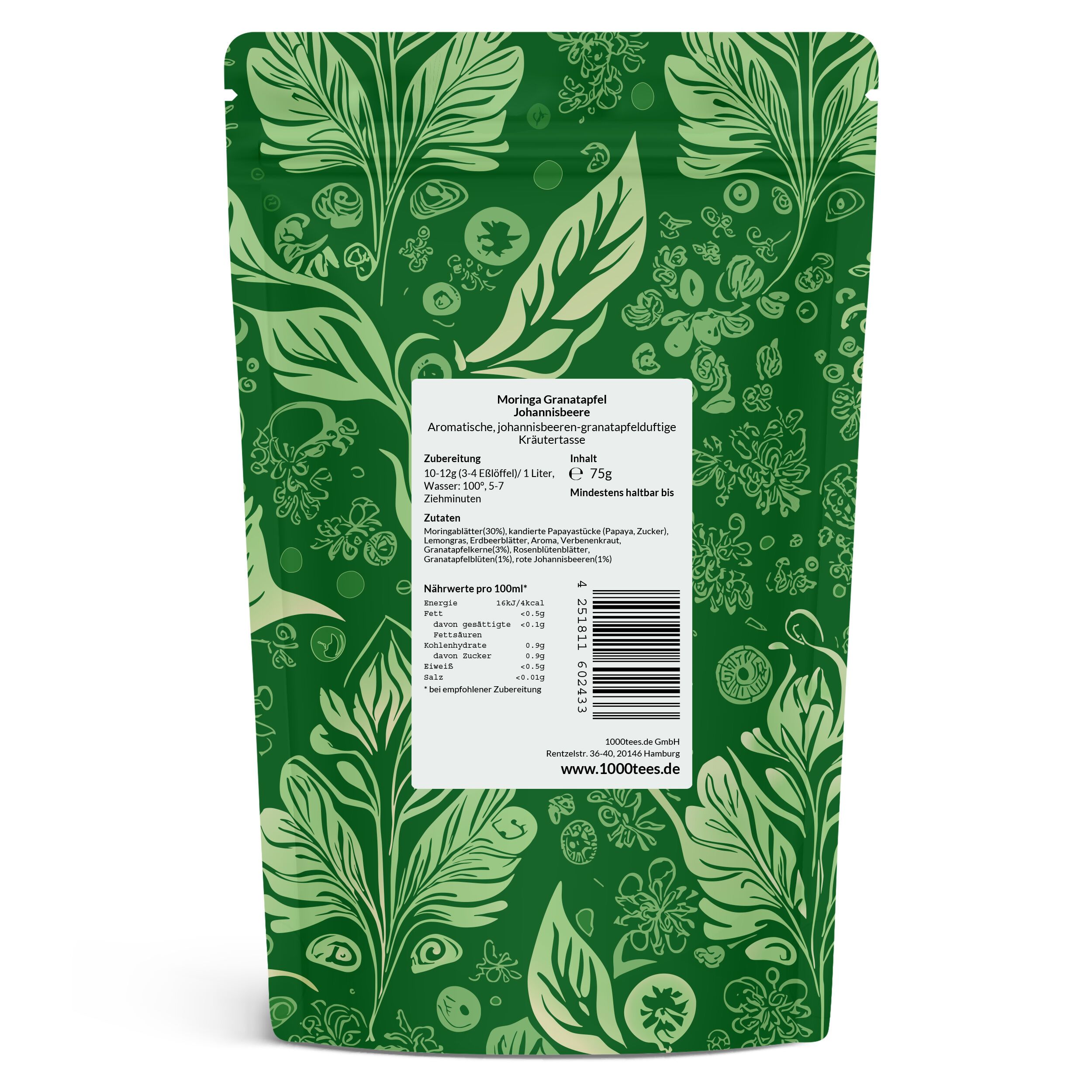 tea4me Moringa Granatapfel Johannisbeere