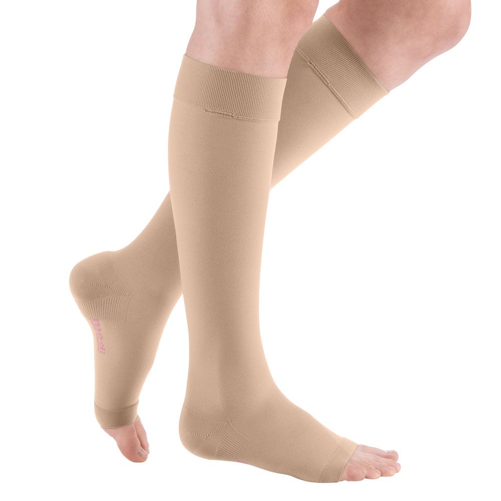 mediven plus CCL2 AD Kompressionsstrümpfe kurz (34-38 cm) o. Fußspitze Trikotabschlussrand