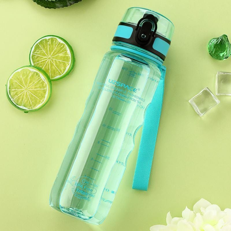 Sport-Knight® Wasserflasche / Shaker Transparent Cyan 1 St