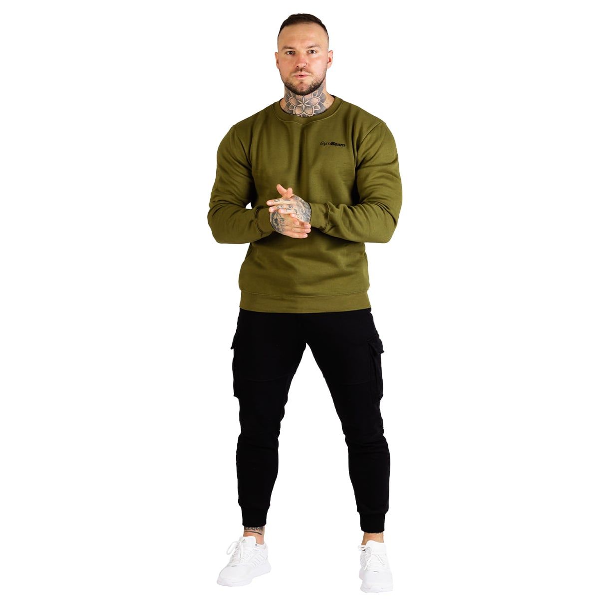 GymBeam Sweatshirt Herren regular ohne Kapuze in Militärgrün