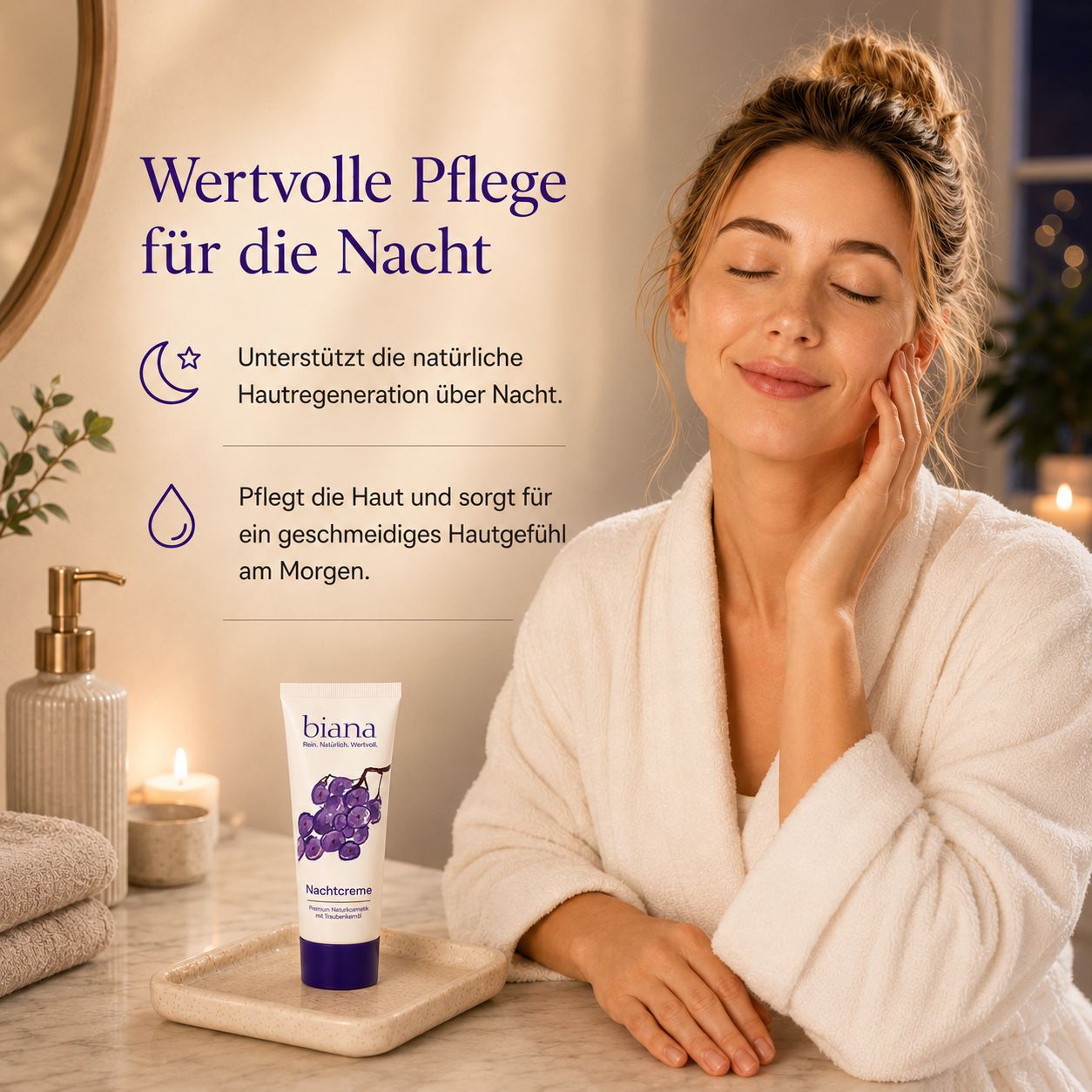 biana Nachtcreme – Premium Naturkosmetik mit Traubenkernöl