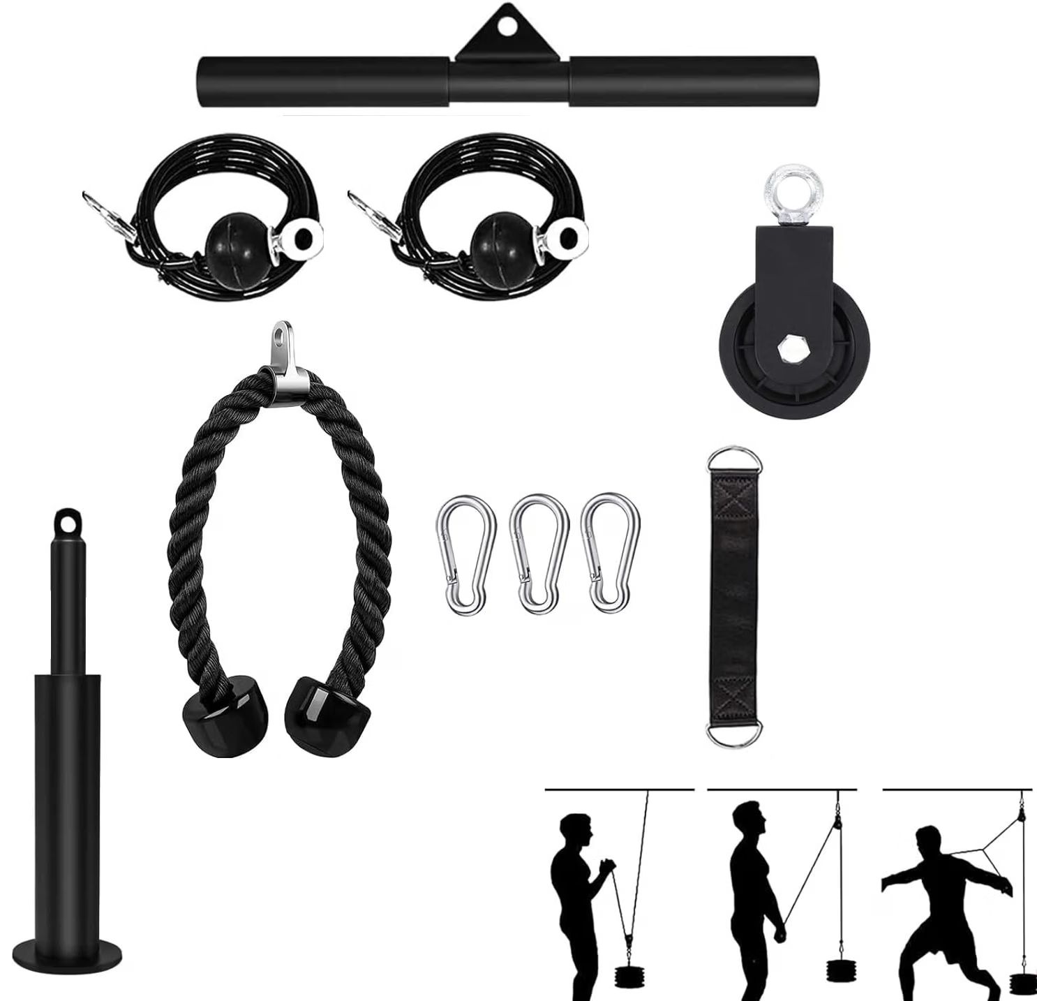 FFitness Sistema di puleggia da palestra con 10 accessori FF