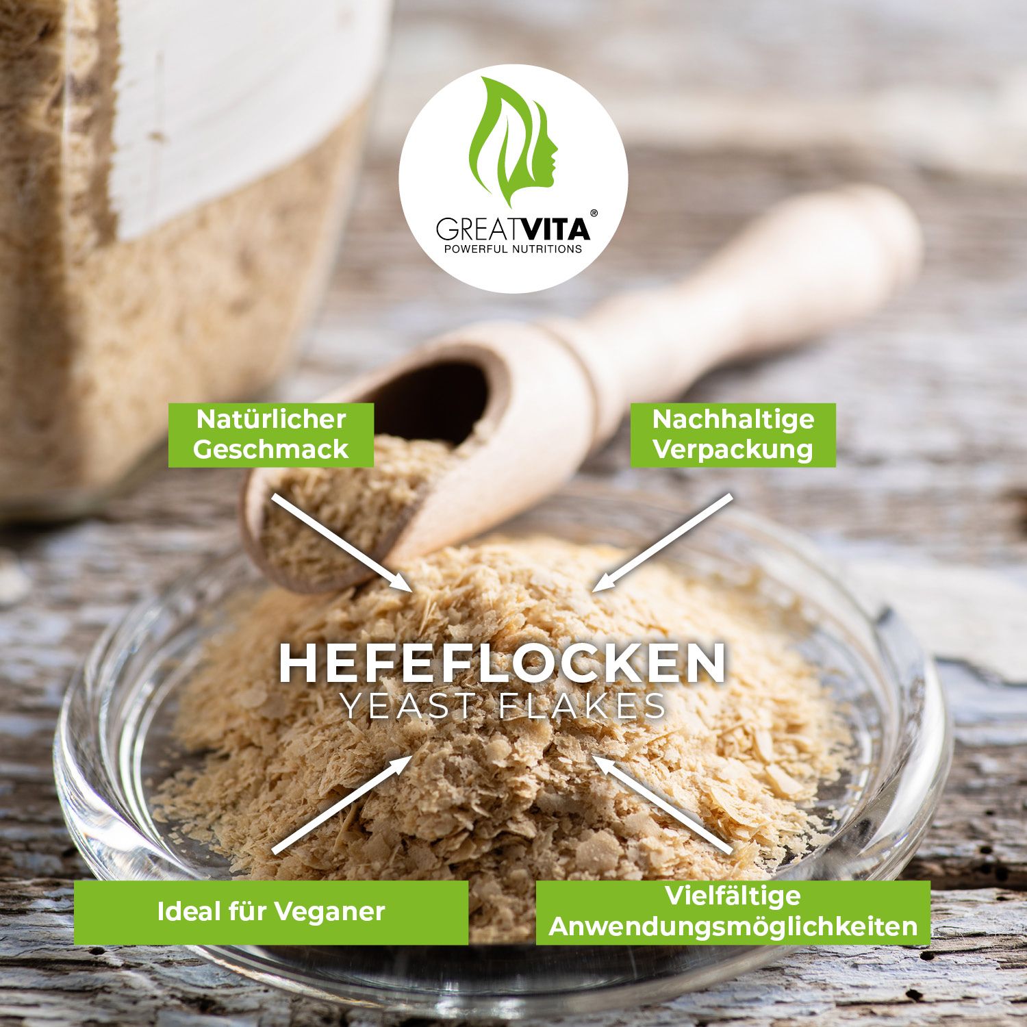 GreatVita Hefeflocken 800 g