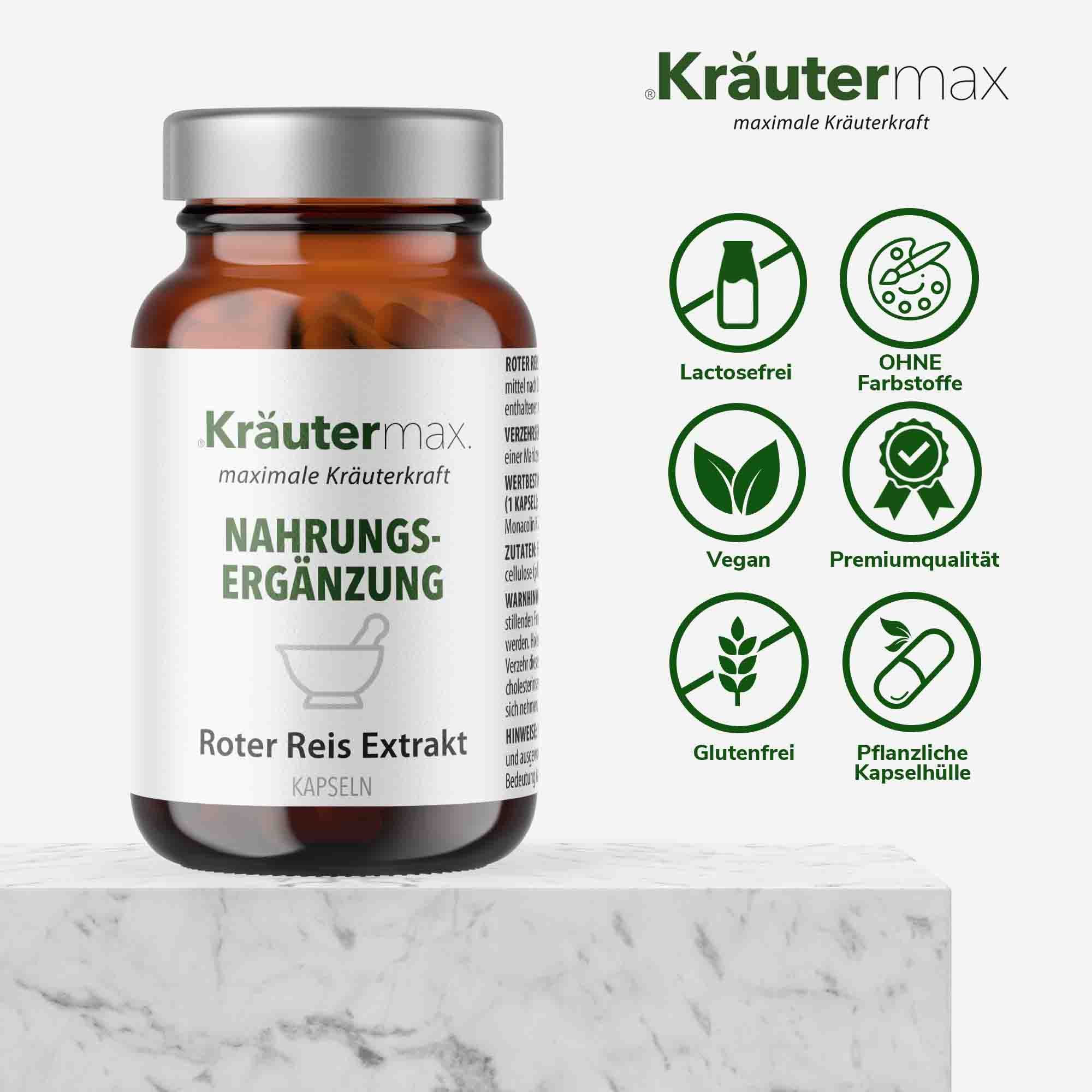 Kräutermax Roter Reis Extrakt Monacoline Kapseln 1 St - Shop Apotheke
