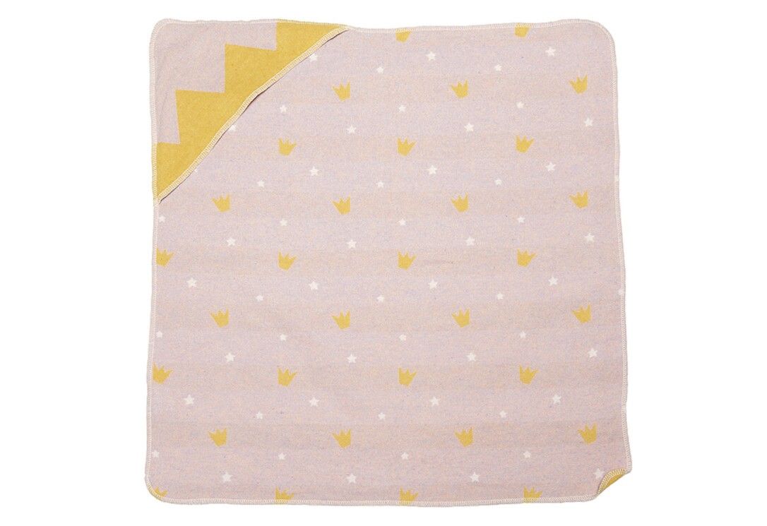FUSSENEGGER Babydecke mit Kapuze Kronen