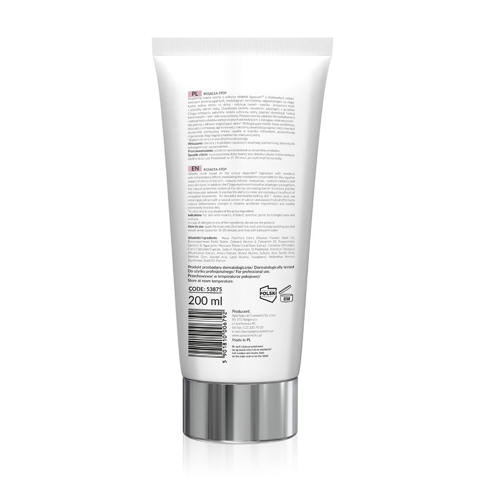 Rückseite der Tube mit Text in mehreren Sprachen. Enthält Informationen zu Inhaltsstoffen und Hersteller. 200 ml.