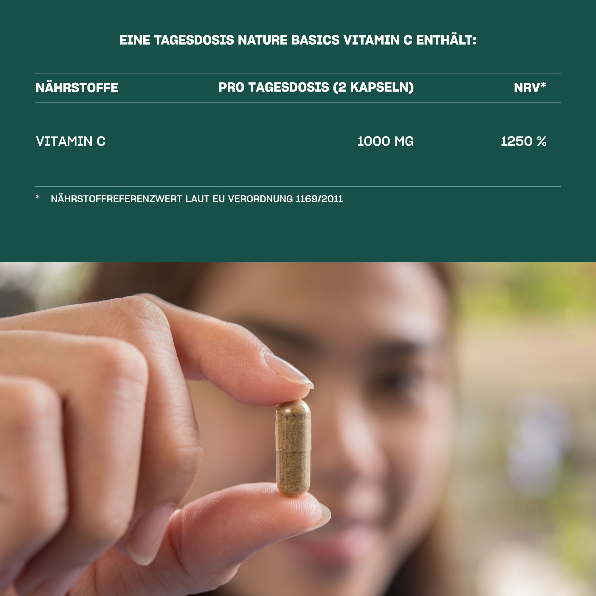 NATURE BASICS® - Gepuffertes Vitamin C 1000mg im Braunglas Vegan