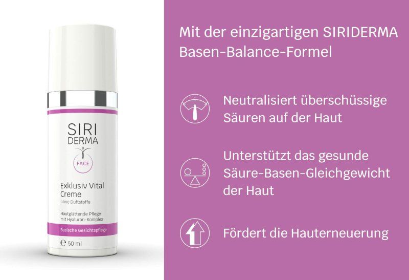 Siriderma Hautcreme exclusiv-vital ohne Duft-Glättende Pflege für anspruchsvolle und reife Haut