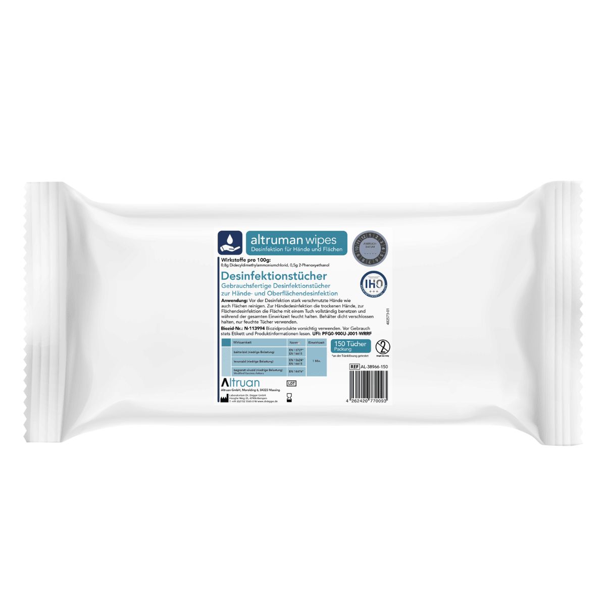 Altruman® Wipes Desinfektionstücher 150 St Desinfektionslösung