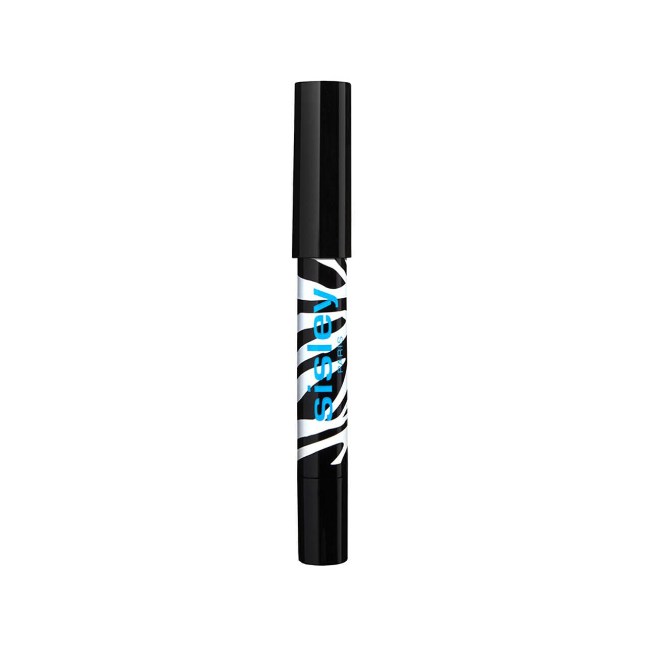 Sisley Phyto Eye Twist Lidschattenstift, schwarz mit Zebra-Muster und blauem Logo.